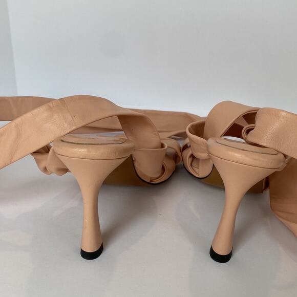 Zara Studio Collection 9 Heels Leather Lace Ankle Sandals 40 Limited Edition - Picture 11 of 16